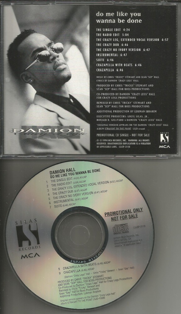 Guy DAMION HALL Do Me Like you wanna Be 9TRX MIXES& INSTRUMENTAL PROMO CD single