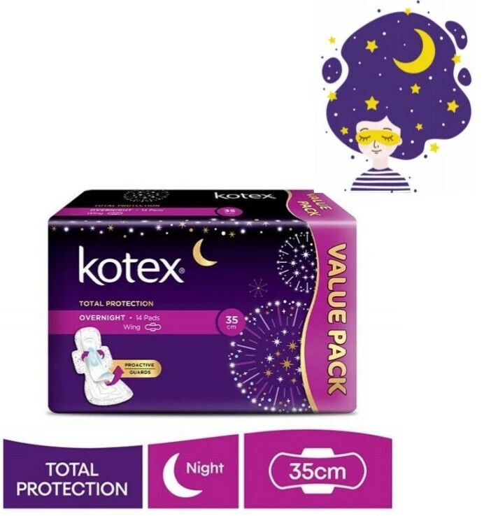 KOTEX Overnight Wing Pads Total Protection 35cm 14s  