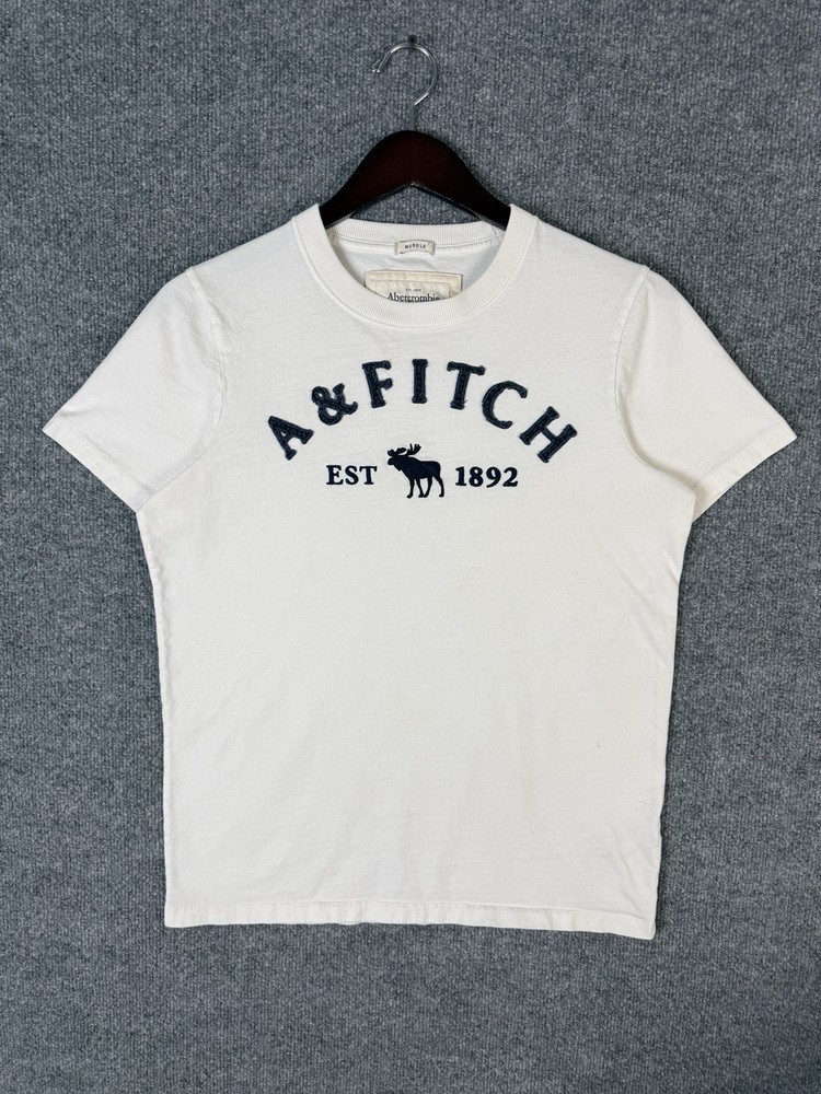Abercrombie & Fitch Men's Short Sleeve Muscle T Shirt Y2K Large Moose Vintage-image