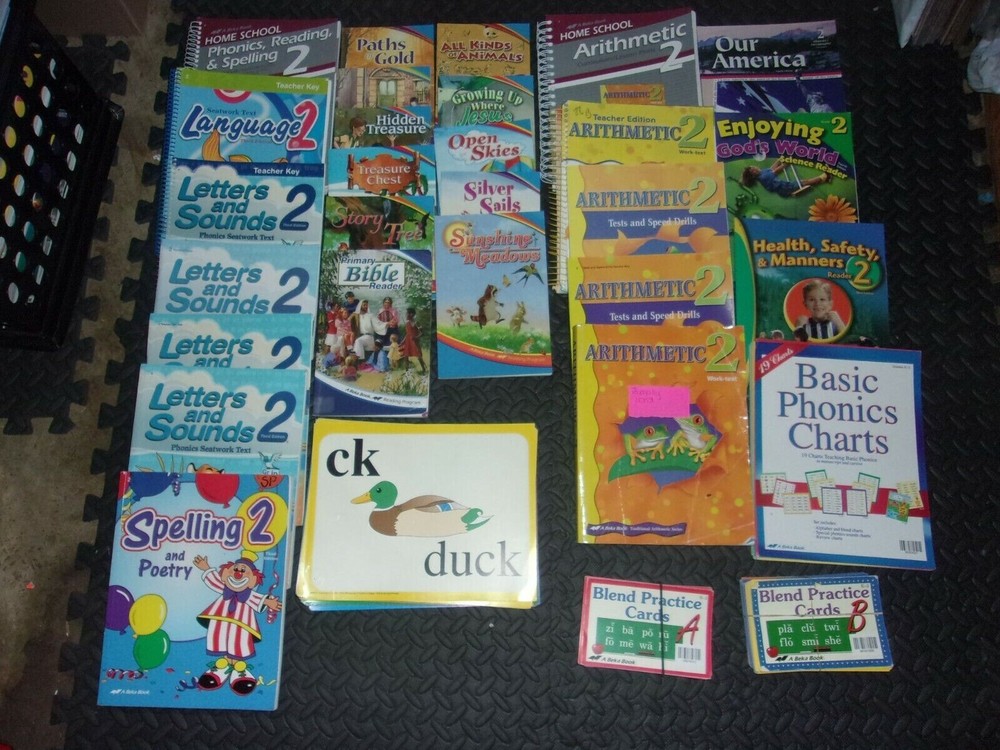 ABEKA 2nd Grade Lot: Science Math History Reading Health Letters Sounds-image