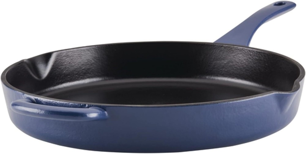Ayesha Curry Kitchenware Enameled Cast Iron Skillet/Frying Pan with HelperHandle