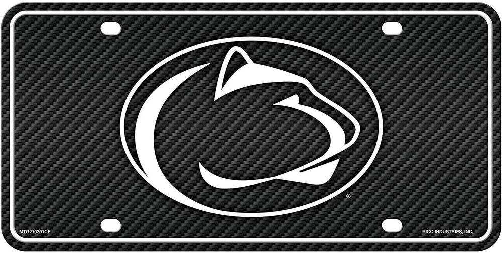 Penn State University Nittany Lions Metal Auto Tag License Plate, Carbon...