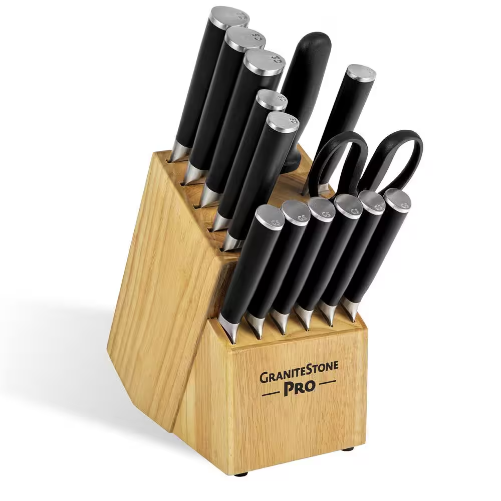 4-Piece Stainless Steel Premium Chef Knife Set With Black Handle Cookware Set