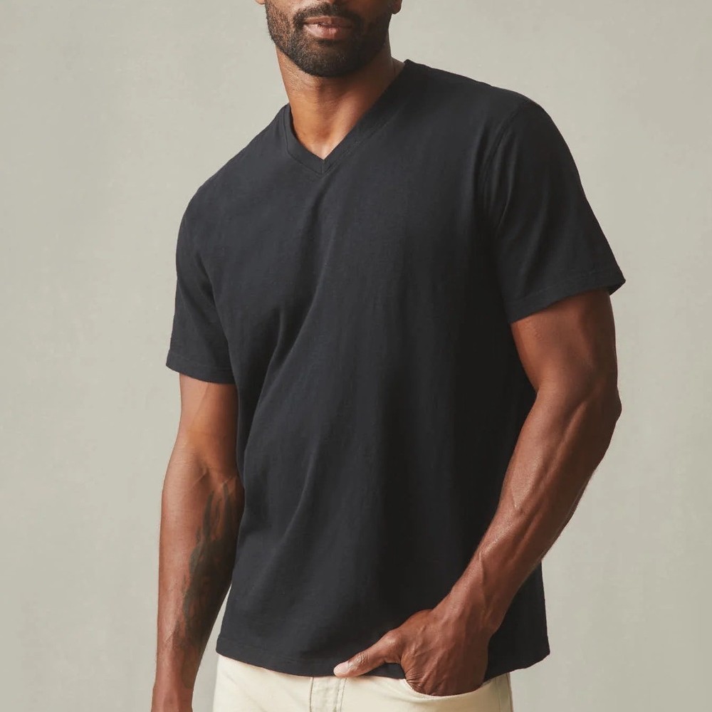 American Giant Premium Slub V-Neck Tee Size L Made In USA