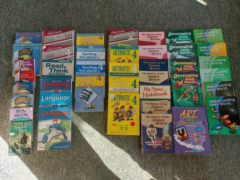 ABEKA 4th Grade Curriculum Lot: Science, History, Reading, Math, Language Arts-image