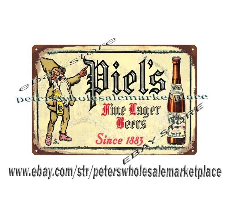 PIELS FINE LAGER BEER vintage metal tin sign for home bar decor and collectors