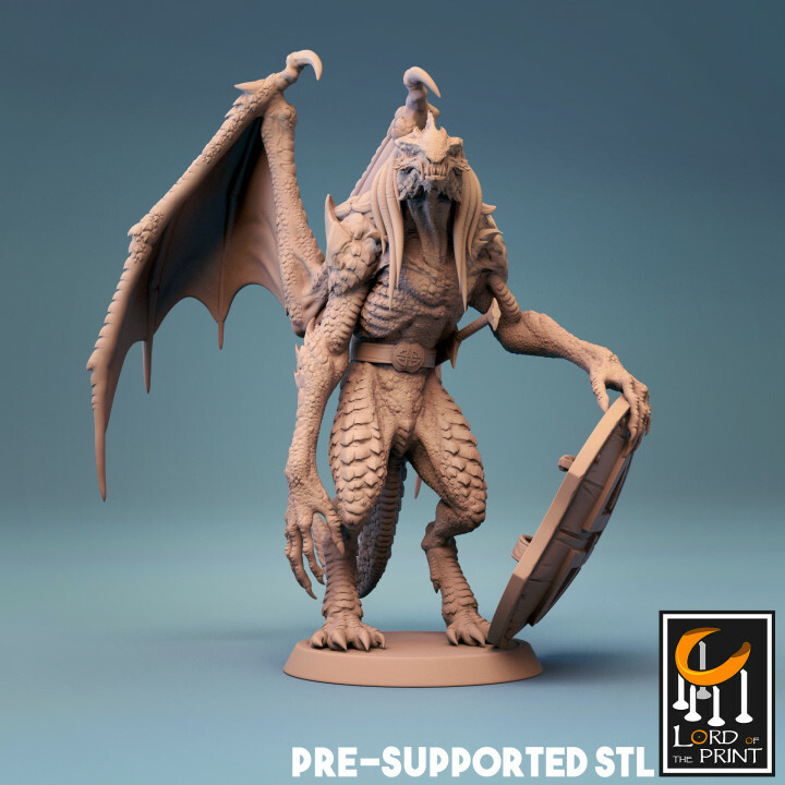 Green Abishai Miniature D&D DnD Pathfinder RPG-image