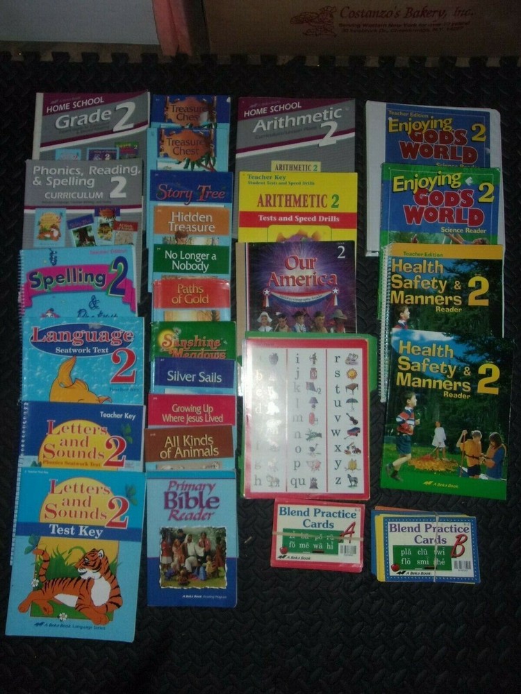 ABEKA 2nd Grade Lot Includes Math Science Reading History Health Letters & Sounds-image