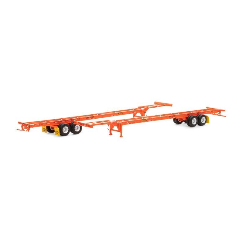 Athearn ATH26036 HO RTR 53' Container Chassis JB Hunt 2 Pack