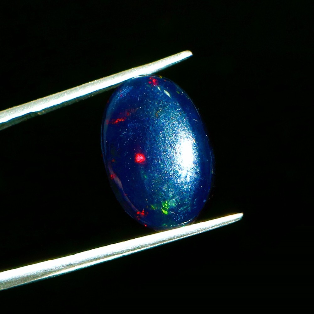 AAA+ Natural Black Opal Cabochon October Birthstone 17x12mm Gemstone-image