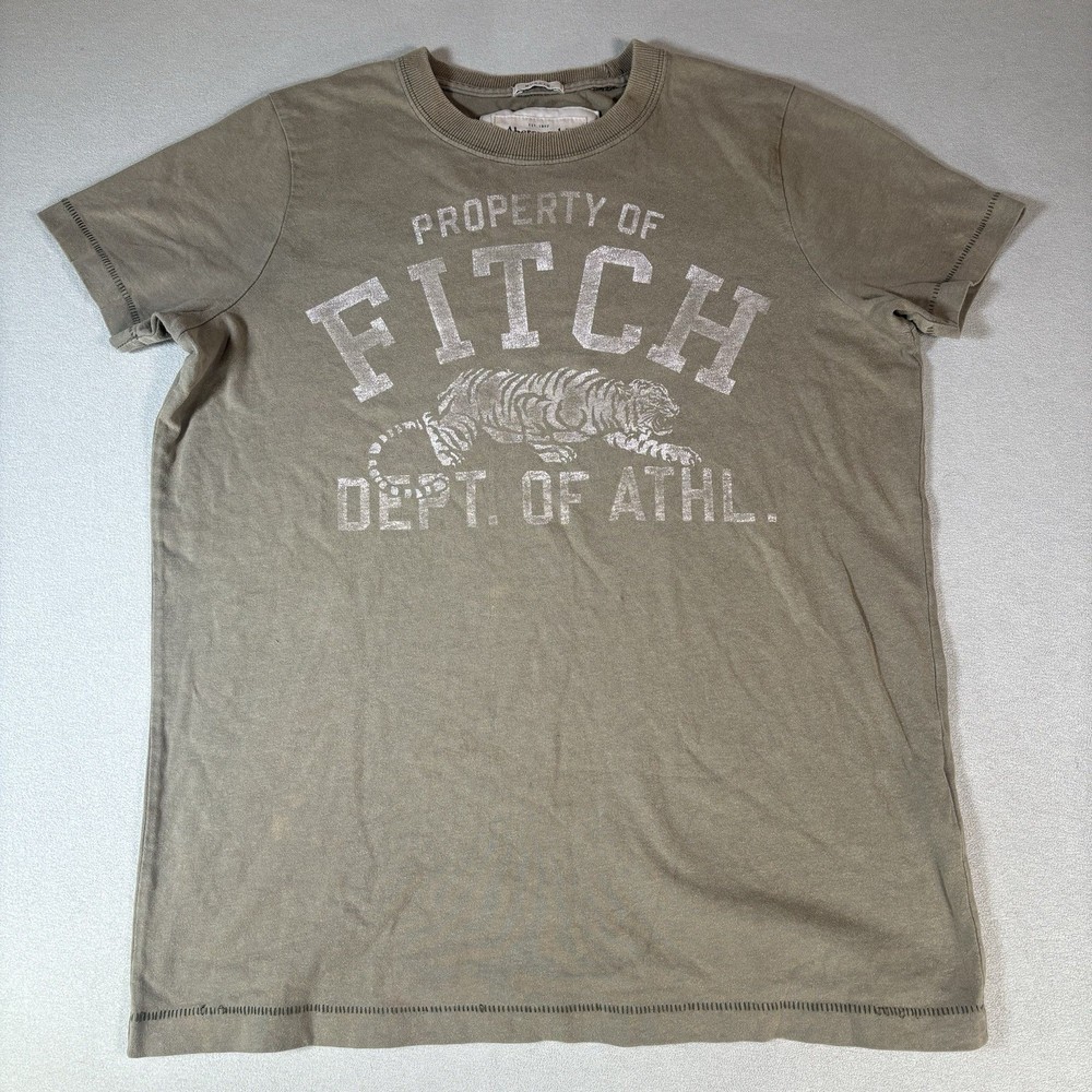 Vintage Y2K Abercrombie & Fitch Mens Muscle T Shirt Distressed Size S Tiger-image