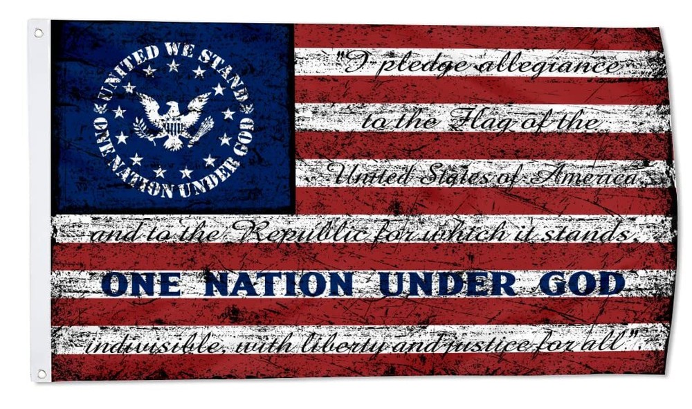 Nation Under God Home Flag United We Stand Vintage American Flag Banner Outdo...