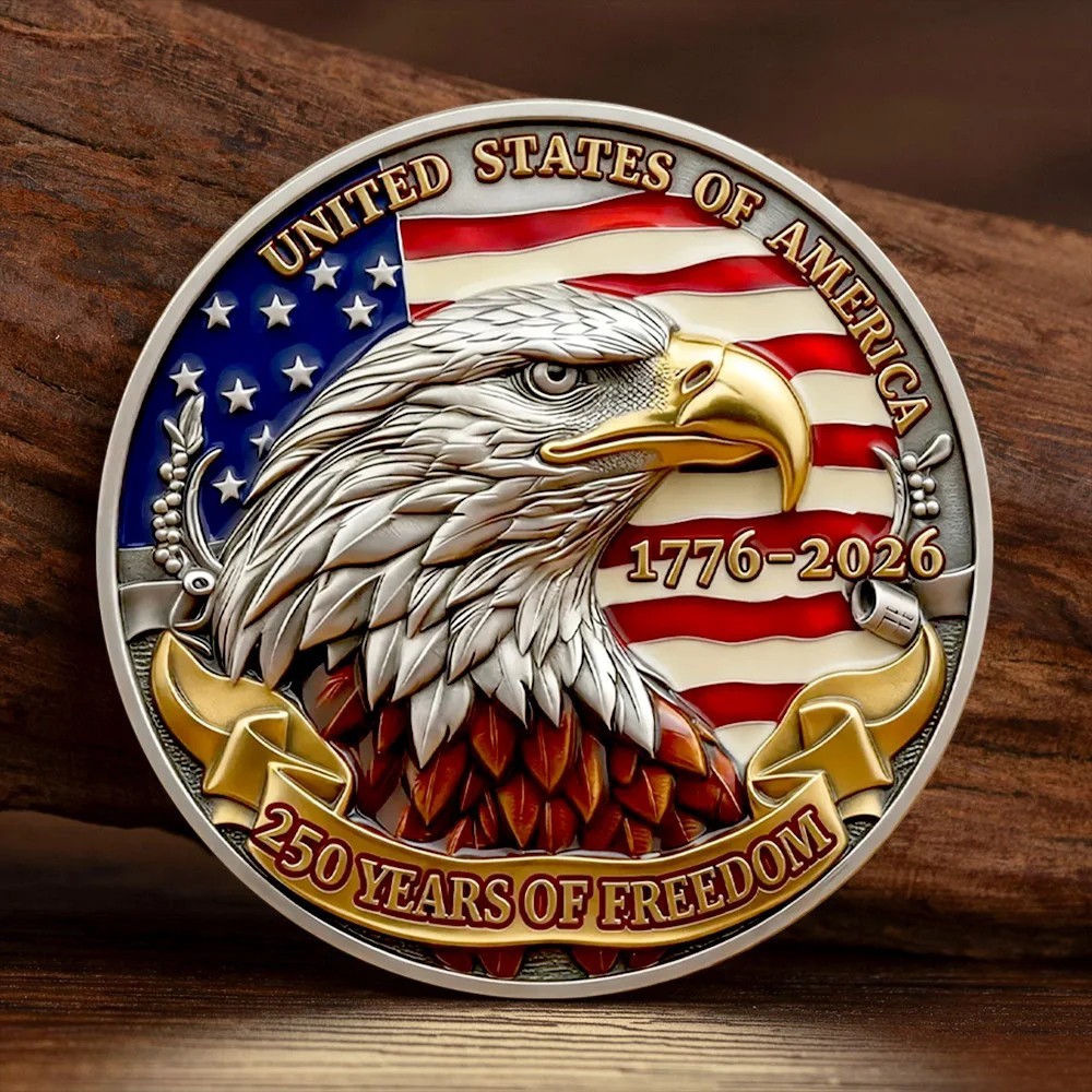 1776–2026 USA 250th Anniversary Eagle Freedom Commemorative Coin Medal