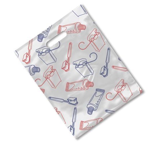 Scatter Print Tote Bags - 1.5 mil Plastic, 9