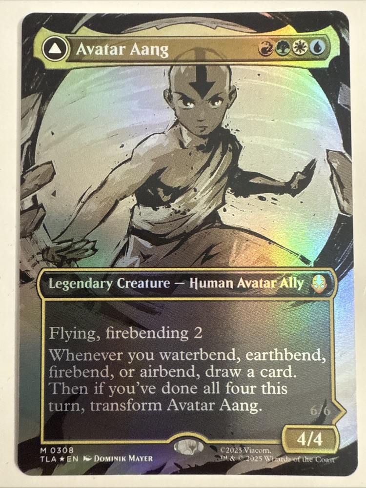 MTG Avatar Aang 0308 (Borderless) Foil Avatar: The Last Airbender TLA NM-image