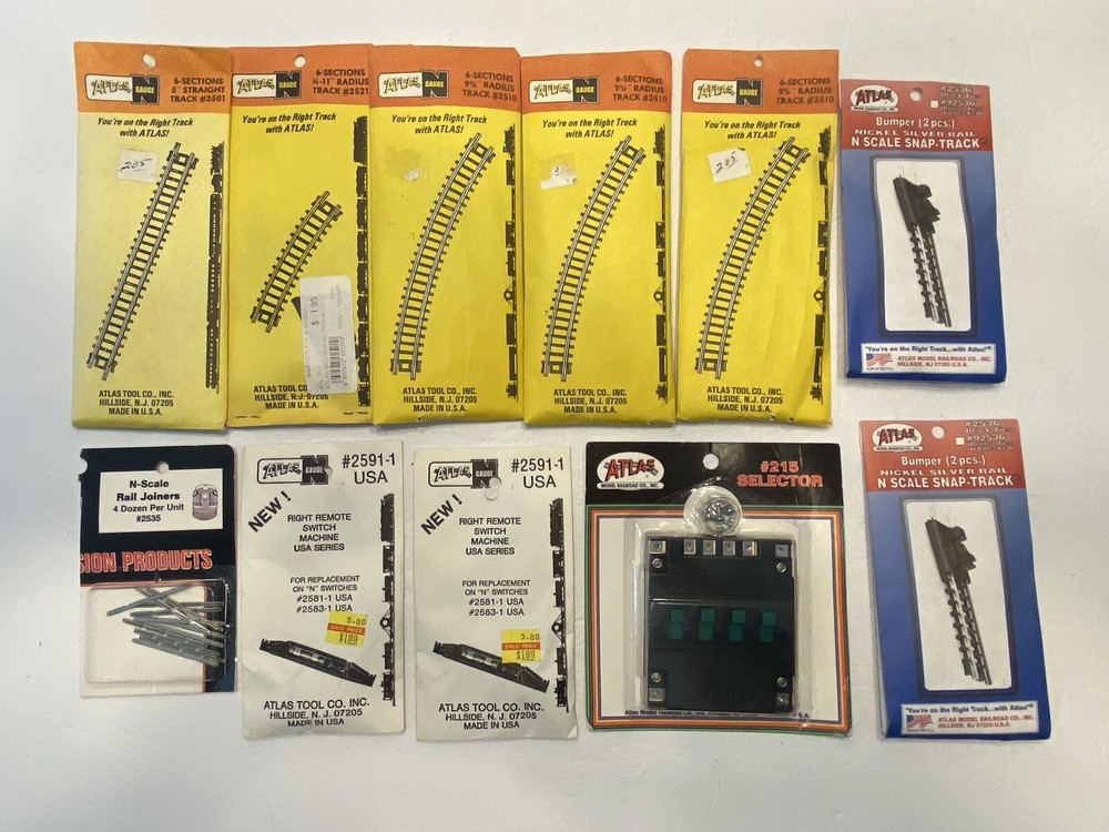Atlas N Gauge Model Train Selector Track Bumper Switch Lot