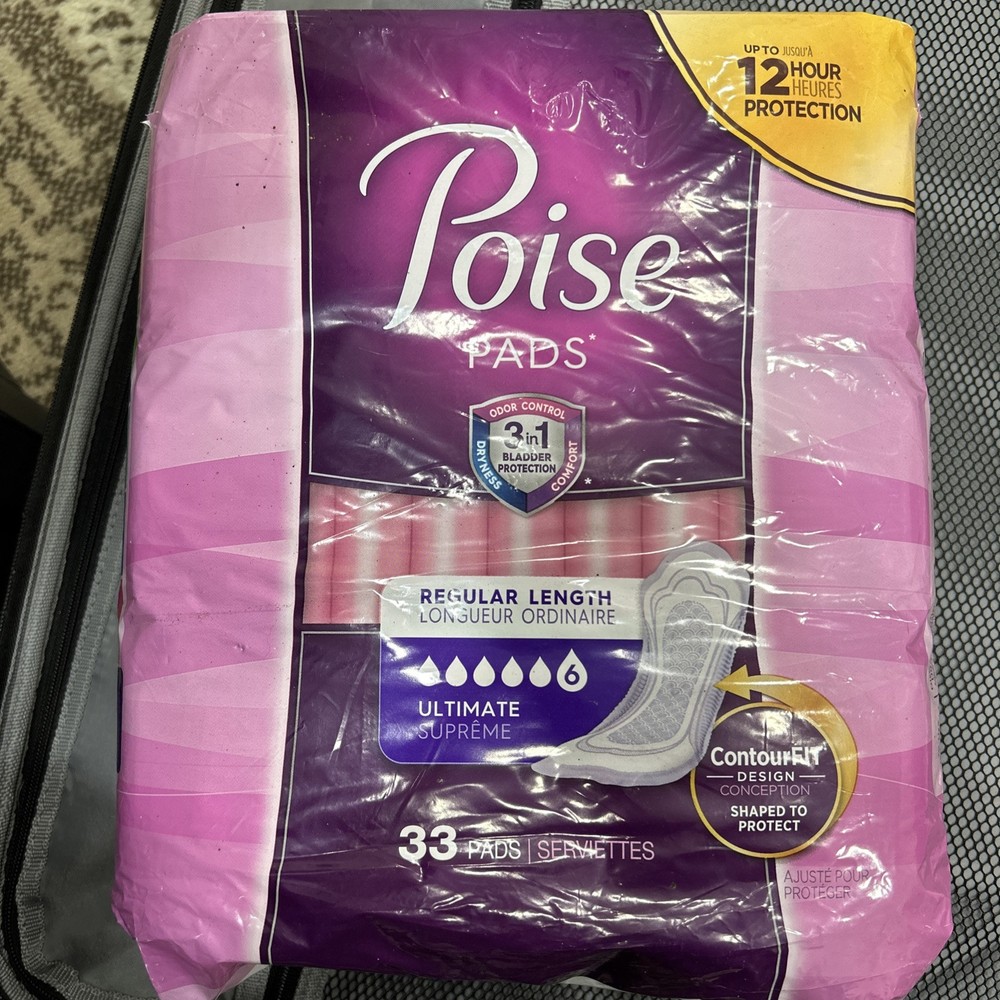 POISE Pads Regular Length Maxi 6 Pack of 2 with 33 Pads Each