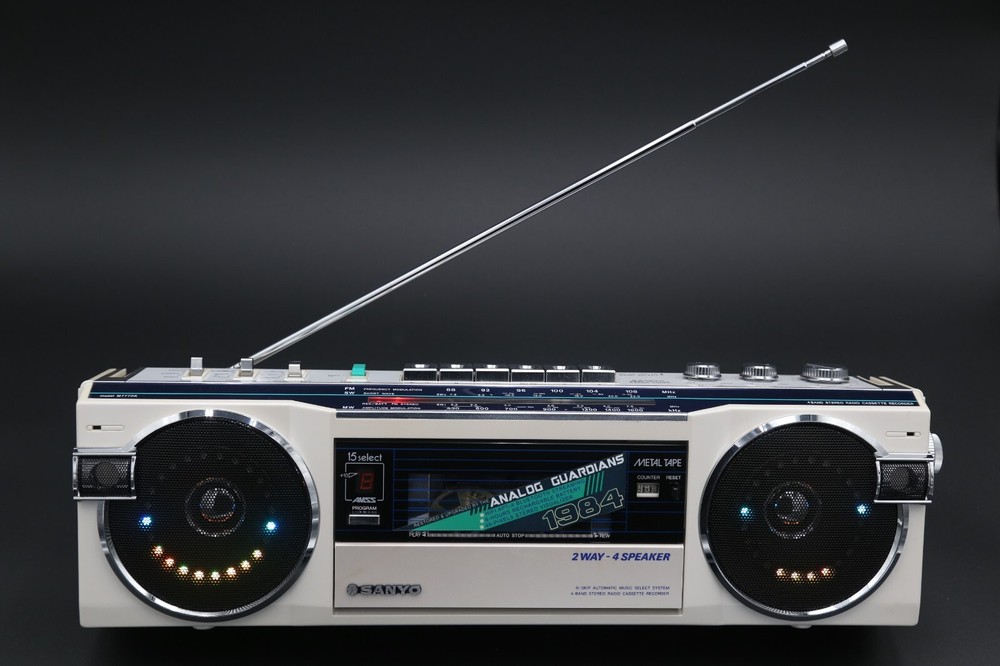 1984 Sanyo M7770K Boombox, upgraded with Bluetooth, Rechargeable Battery & LEDs