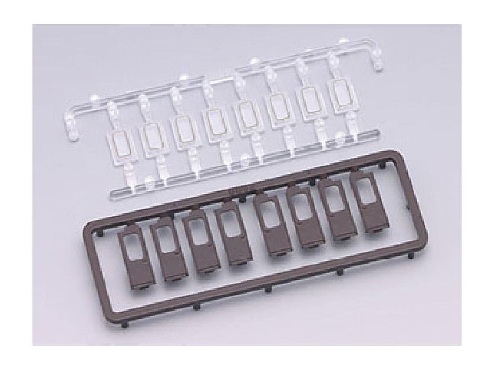 TOMIX N Gauge Old Passenger Car Door Set H Rubber Windows Brown 8 Pieces