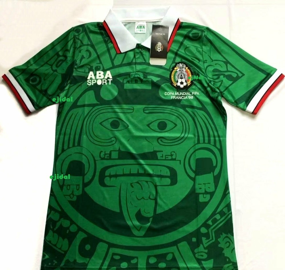 ABA SPORT Mexico 1998 Jersey SMALL RETRO France NO NAME shirt Home TRUE SIZE-image