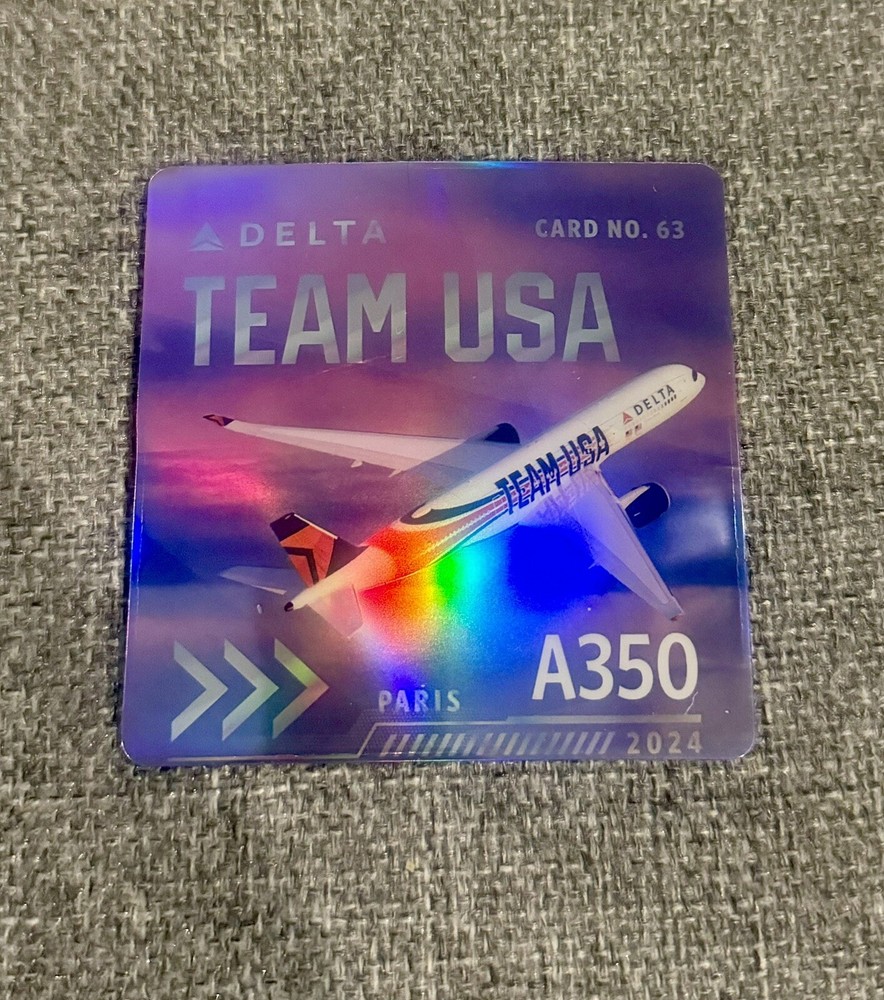 2024 Delta Air Lines Trading Cards Limited Edition Team USA Paris A350 No. 63