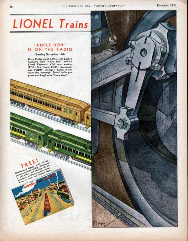 1930 LIONEL ELECTRIC TRAIN TOY RAILROAD LOCOMOTIVE ENGINEER CLUB AD 6449R-image