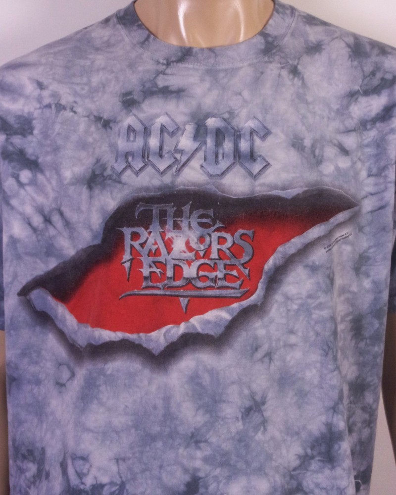 vintage 00s Y2K Sundog Rare AC/DC The Razors Edge T-Shirt 2004 Tie Dye Tour XL