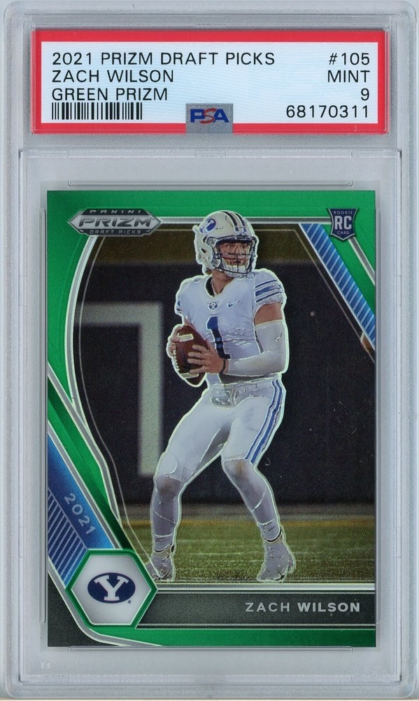 2021 Panini Prizm Draft Picks - Zach Wilson #105 Green Prizm (RC)