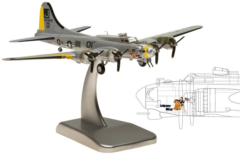 1:200 Scale USAAF Boeing B17G Alloy Fighter Aircraft Ornaments Collection Model