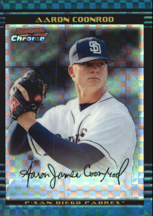 2002 (PADRES) Bowman Chrome Draft X-Fractors #82 Aaron Coonrod /150-image
