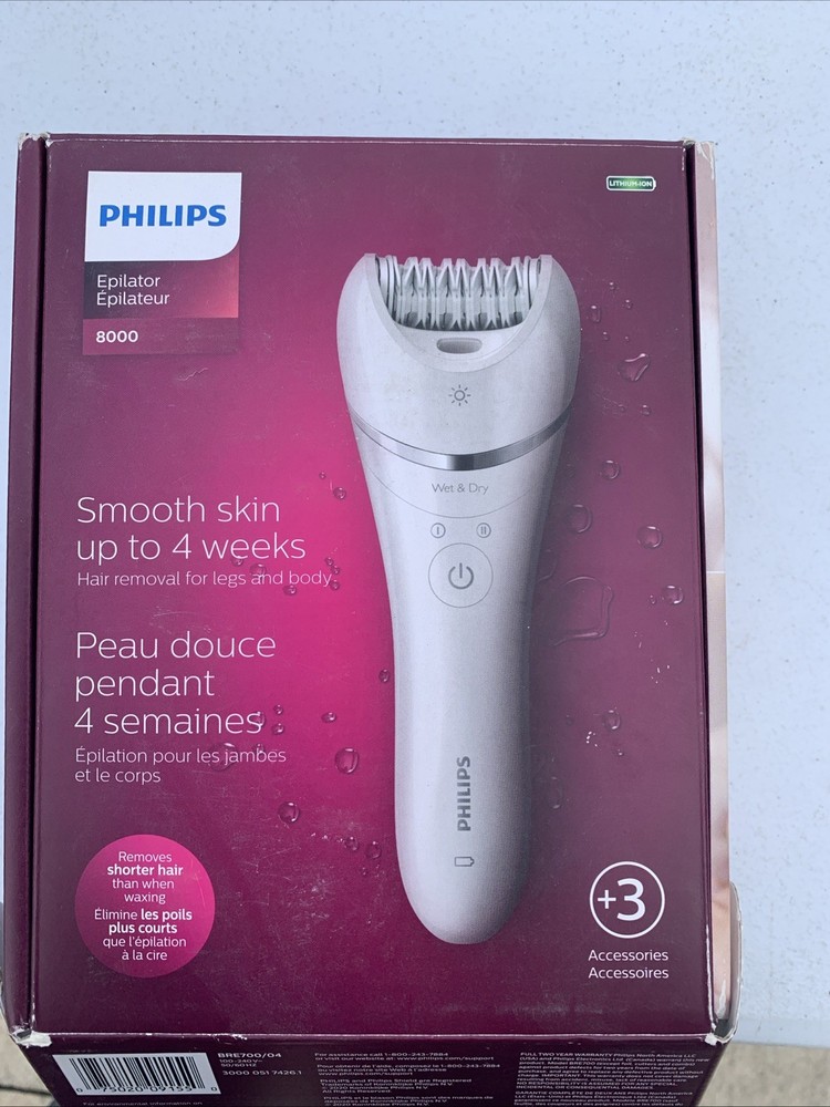 Philips Series 8000 Women's Rechargeable Electric Epilator - Open Box