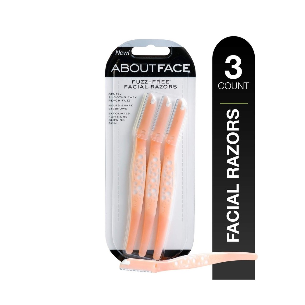 About Face Fuzz-Free Facial Razors for Shaving & Exfoliating - Includes 3 Bea...-image