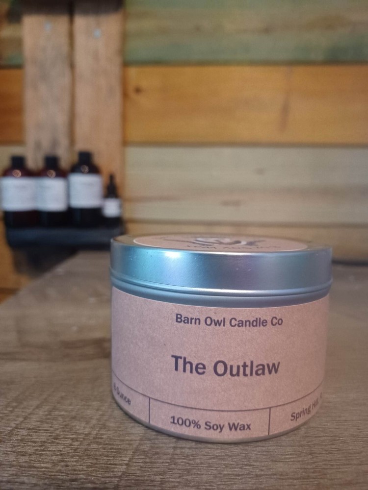 Masculine The Outlaw Western Scented Candle Soy Wax 8oz