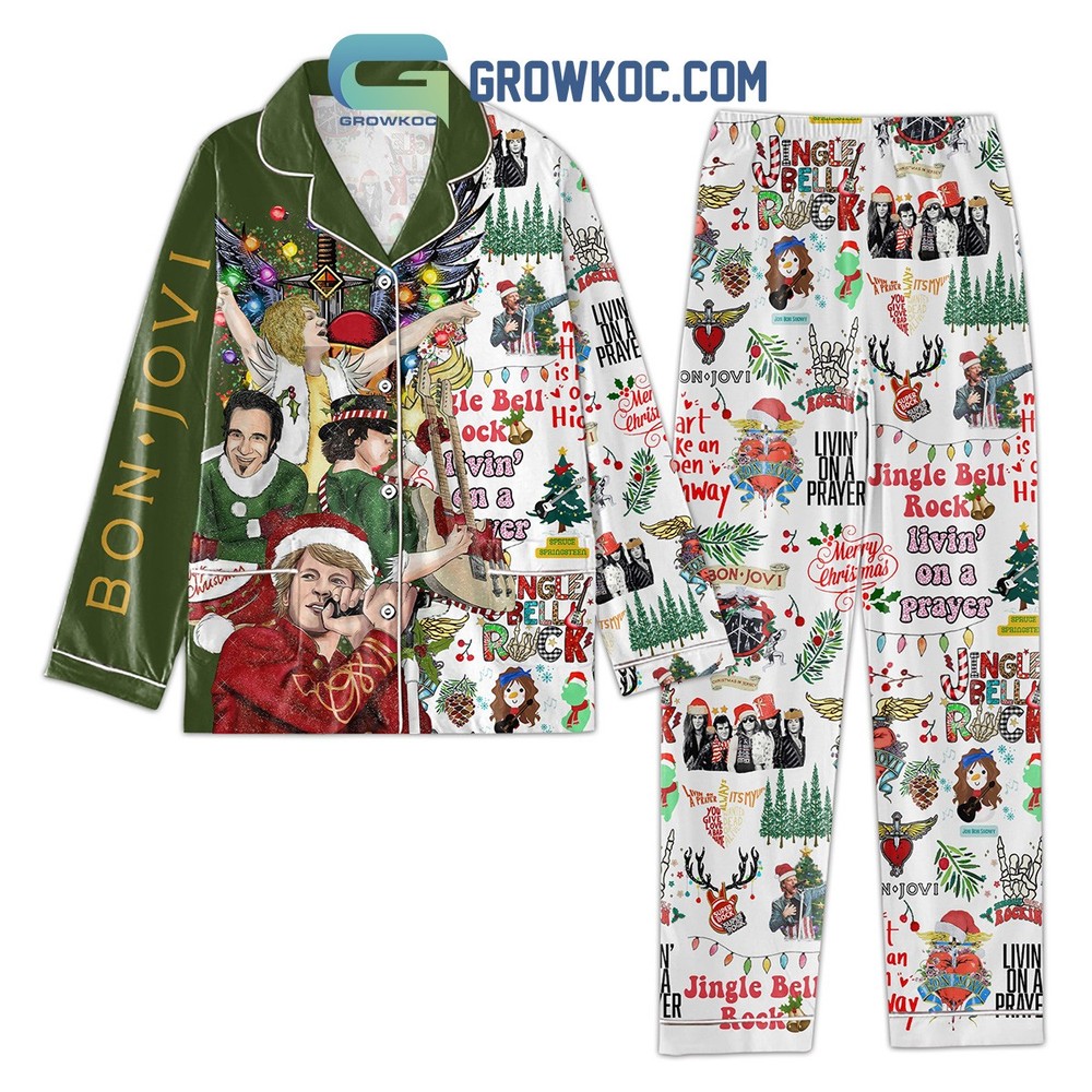 Bon Jovi Living On A Prayer Christmas Pajama Set