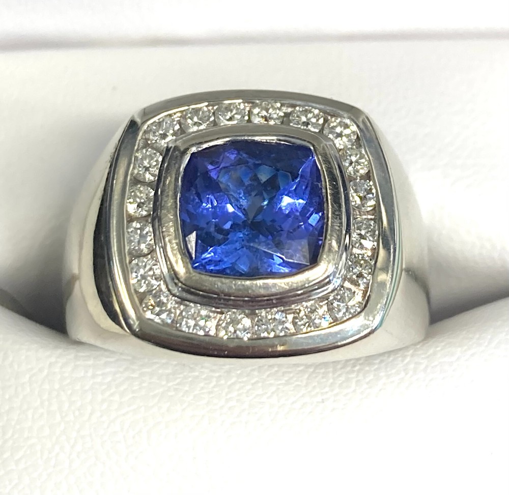 EFFY Men's Tanzanite and Diamond Ring in Sterling Silver