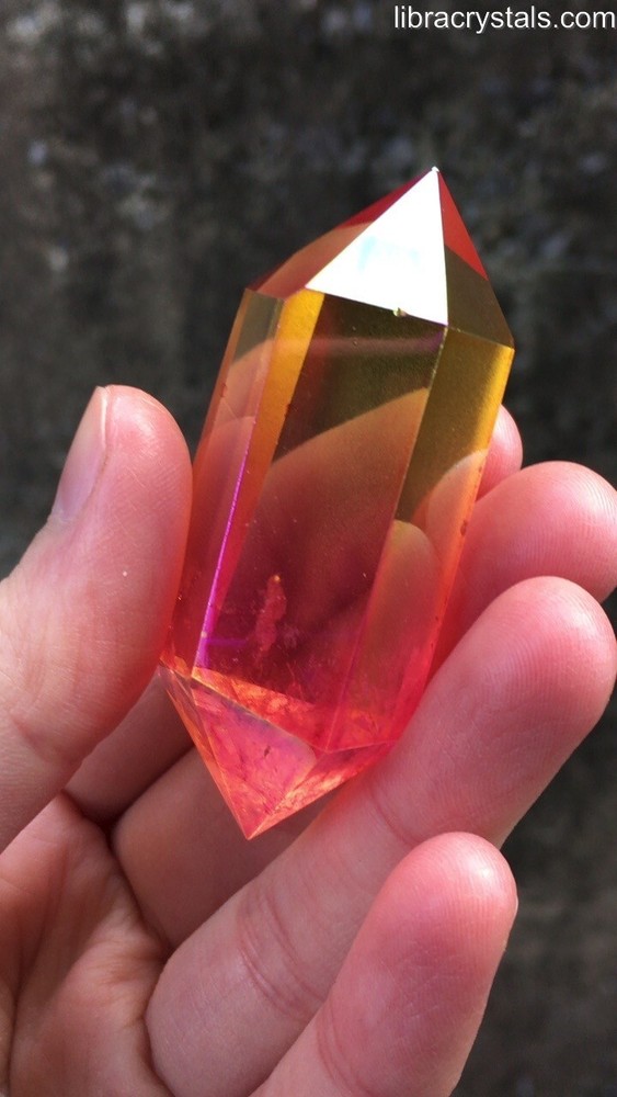 Jupiter Double Terminated DT Citrine Quartz Wand Point Crystal 40g 2.5