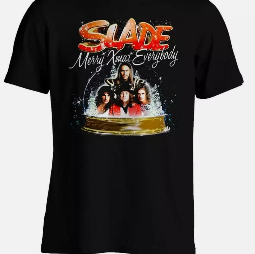 Slade band Merry Christmas T-shirt Unisex Black All Sizes S to 5XL