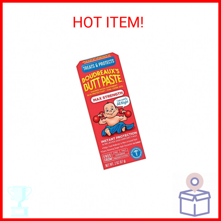 Boudreaux's Butt Paste Maximum Strength Diaper Rash Cream, Ointment for Baby, 2