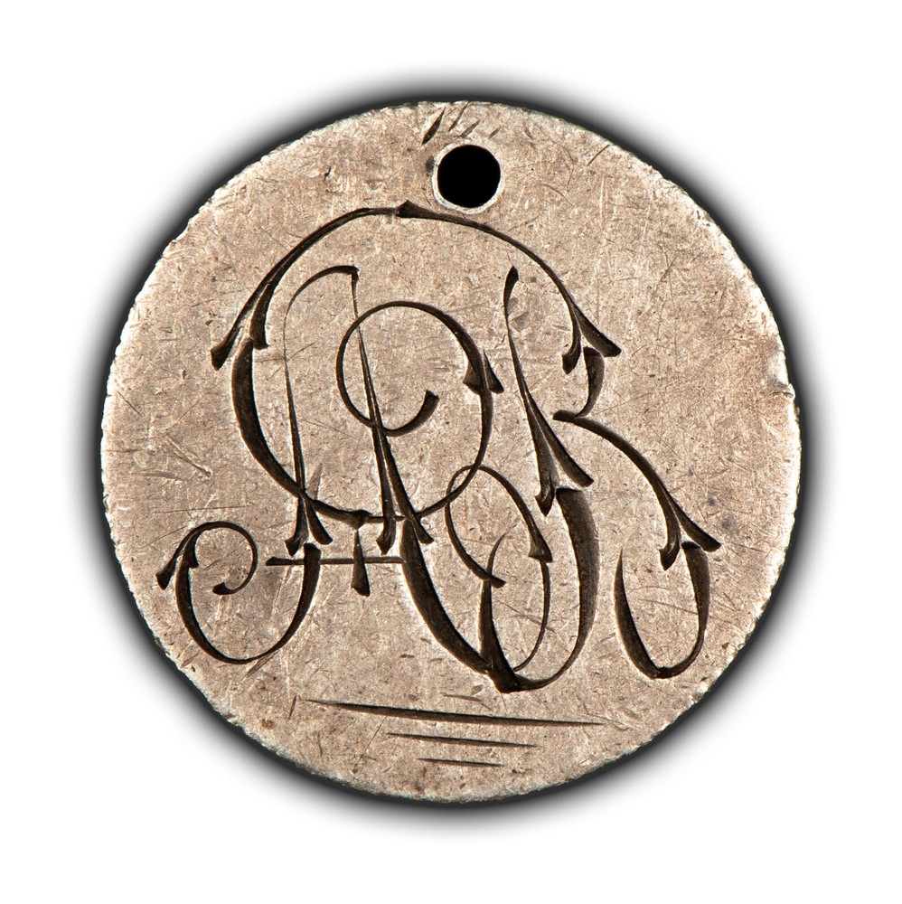 Love Token -  ABR Script on 1892 Silver Barber Dime Host Coin - SKU-Z5154-image
