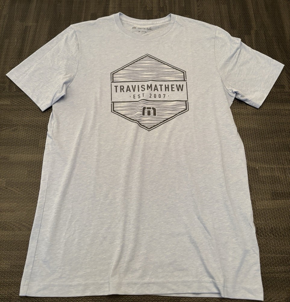Travis Mathew Blue Pima Cotton Short Sleeve T Shirt Mens Size Medium