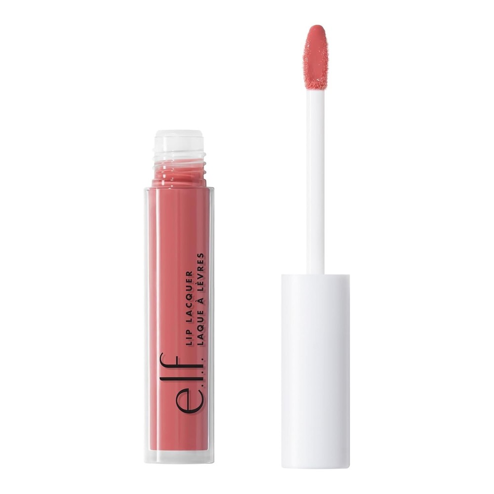 ELF 0.08 Fl Oz Lip Lacquer in Wild Rose – Moisturizing Shiny Non-Sticky Longwear