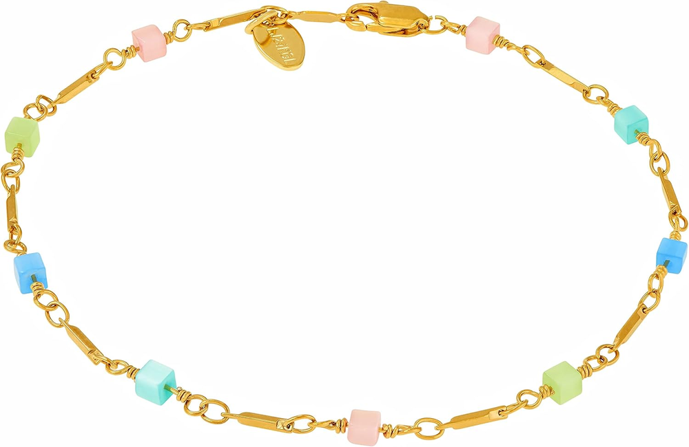 24k Gold Plated Colorful Anklet Bracelet for Women & Men