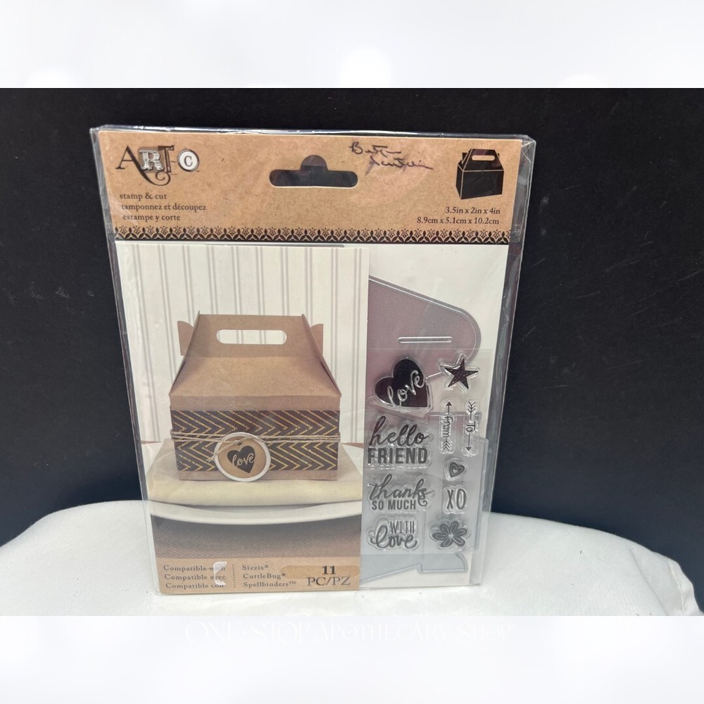 Art C GABLE BOX Favor Treat Candy Box Rubber Stamps Die