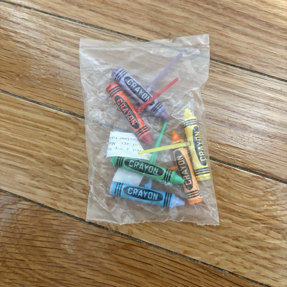 Vintage Crayon Mini Cupcake Picks Cake Decor New in Pack