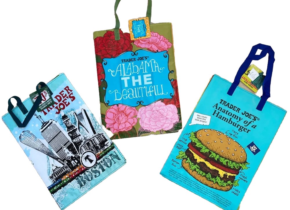 Trader Joe's bags  Trio From  Boston ,Alabama ,Connecticut NWT