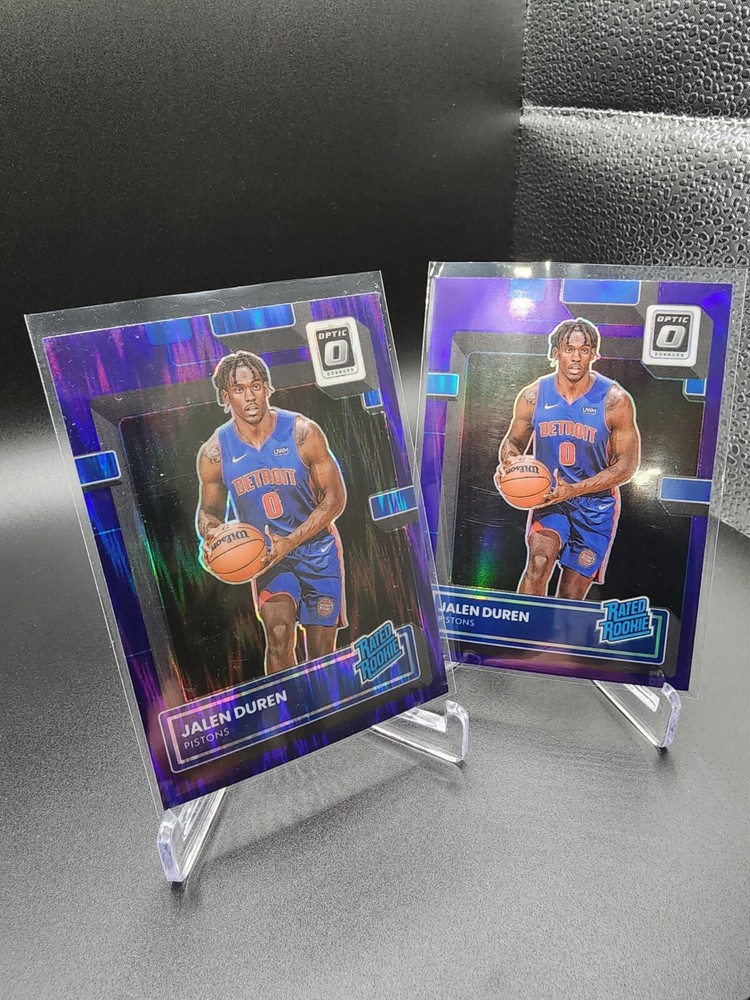 2022 Optic Rated Rookie Purple Shock Purple Prizm #227 Jalen Duren (RC) Pistons