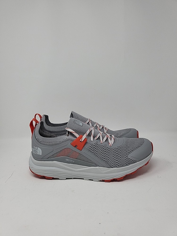 The North Face Womens Vectiv Hypnum Grey Red Trail Hiking Sneakers Size 11 B9
