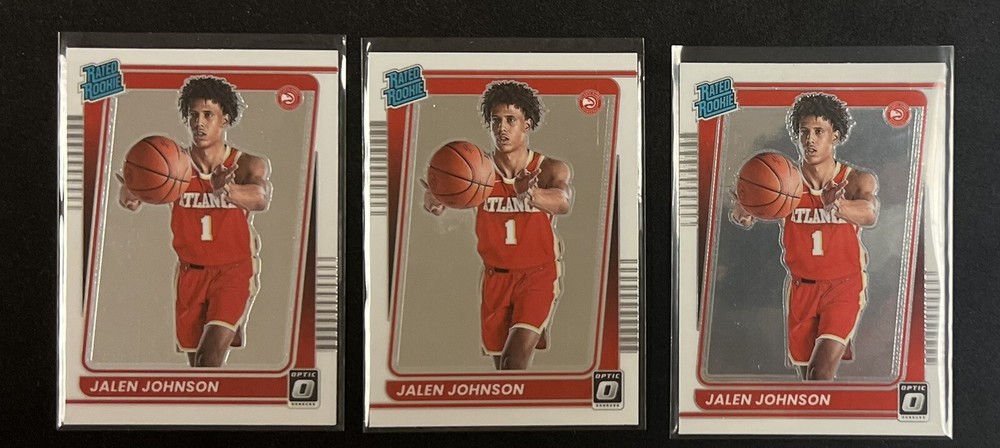Jalen Johnson #181 2021-22 Panini Donruss Optic Rated Rookie Lot x3 Hawks R1