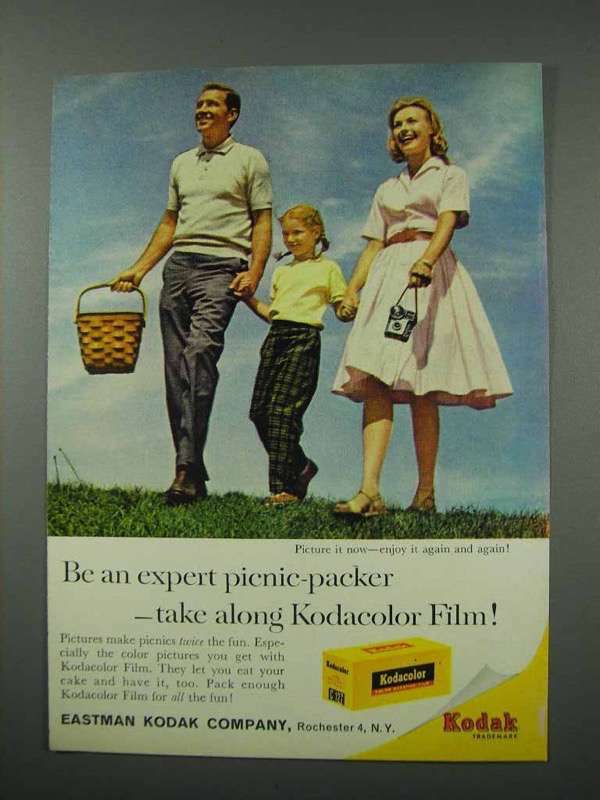 1961 Kodak Kodacolor Film Ad Showcases Expert Picnic-Packing Tips