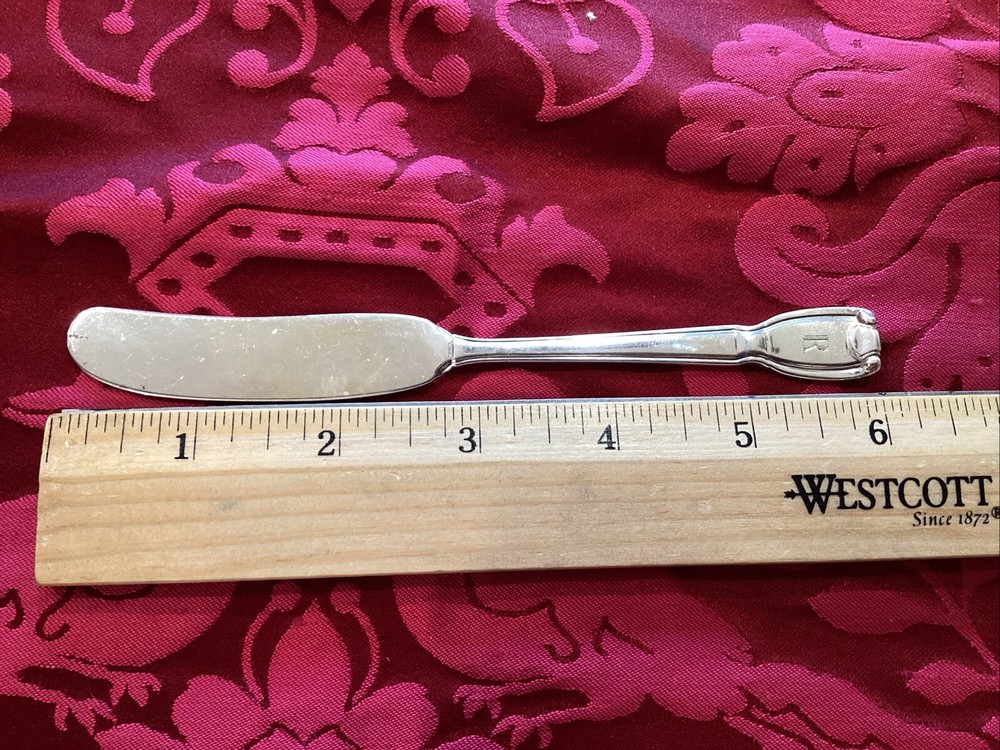 Tiffany & CO SILVER Castilian  Flat Handle Butter Spreader Mono R 6”